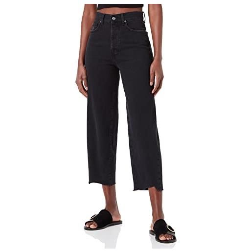 7 For All Mankind dylan collide with angled hem jeans, nero, 26w x 26l donna