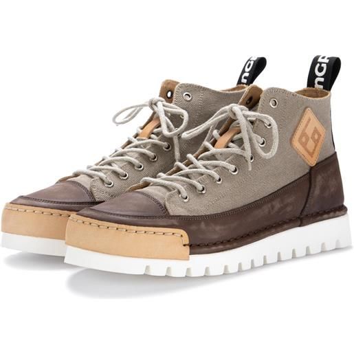 Bng real shoes | sneakers la moka canvas high marrone cachi