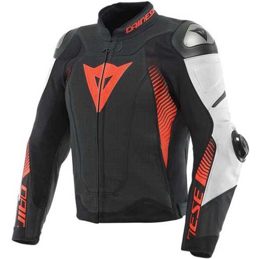 Dainese super speed 4 perforated leather jacket rosso, nero 46 uomo