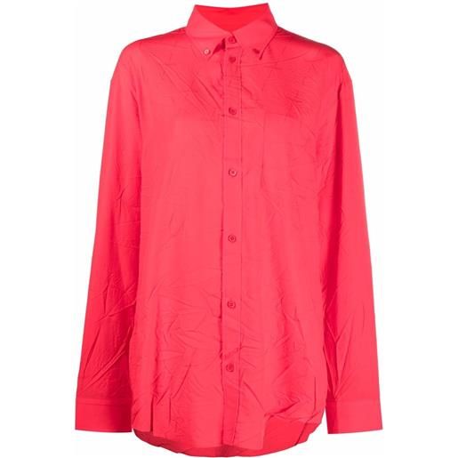 Balenciaga camicia con effetto stropicciato - rosso