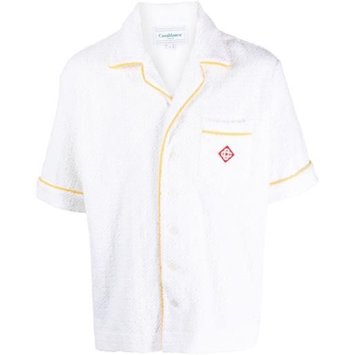Casablanca camicia con logo jacquard - bianco