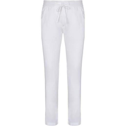 Camicissima linen chinos trousers with coulisse white
