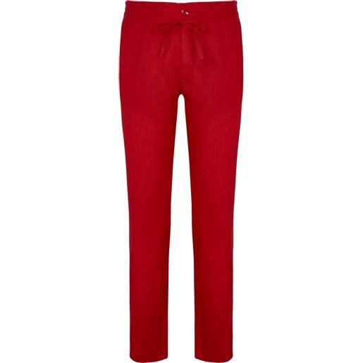 Camicissima linen chinos trousers with coulisse red