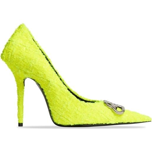 Balenciaga pumps square knife bb 110mm in tweed - giallo