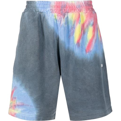 MSGM shorts con fantasia tie-dye - blu