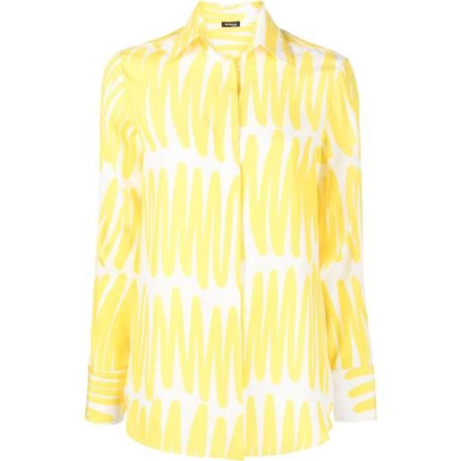 Kiton camicia con stampa - giallo