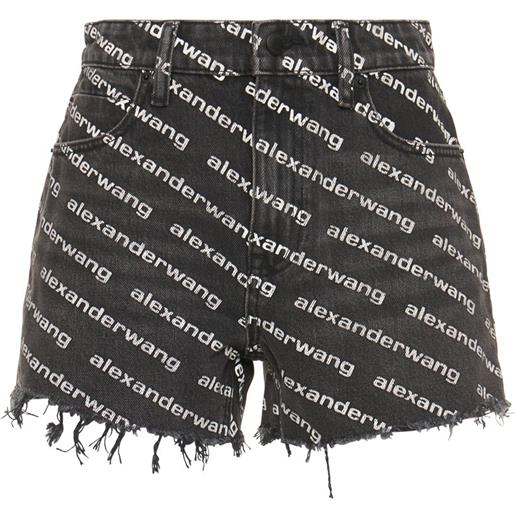 ALEXANDER WANG shorts in denim di cotone con logo