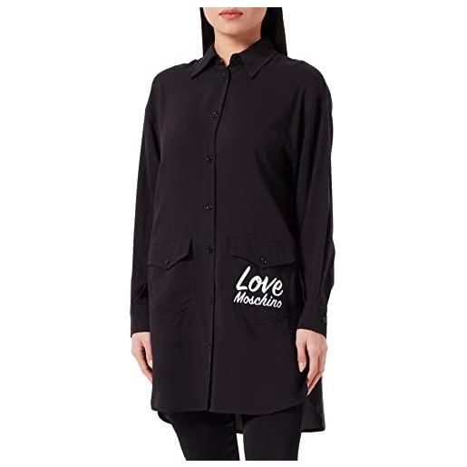 Love Moschino maglietta a maniche lunghe con scritta love maglia, nero, 44 donna