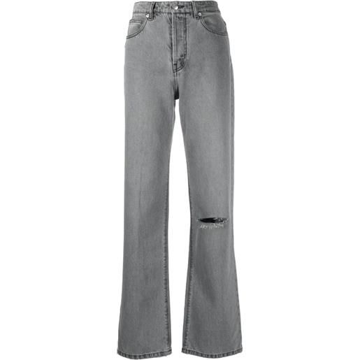 Zadig&Voltaire jeans dritti con effetto vissuto - grigio