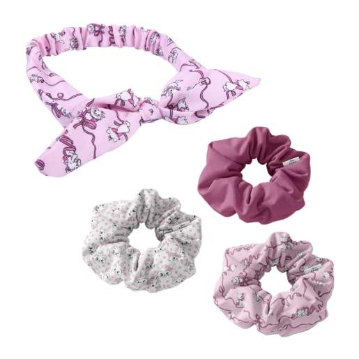 Disney marie set di bellezza per ragazza, include 1 bandana, 3 elastici per capelli, accessori per capelli aristogatti per bambina, regalo per ragazze (rosa)