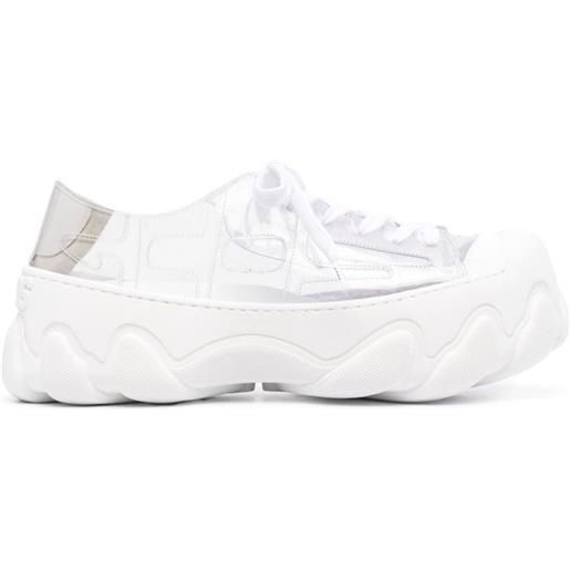 Gcds sneakers ibex trasparenti - bianco