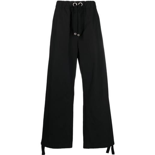 Versace pantaloni dritti con ricamo - nero