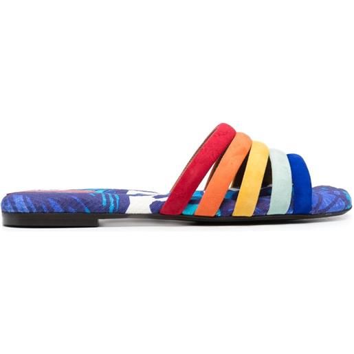 La DoubleJ sandali slides tones - blu