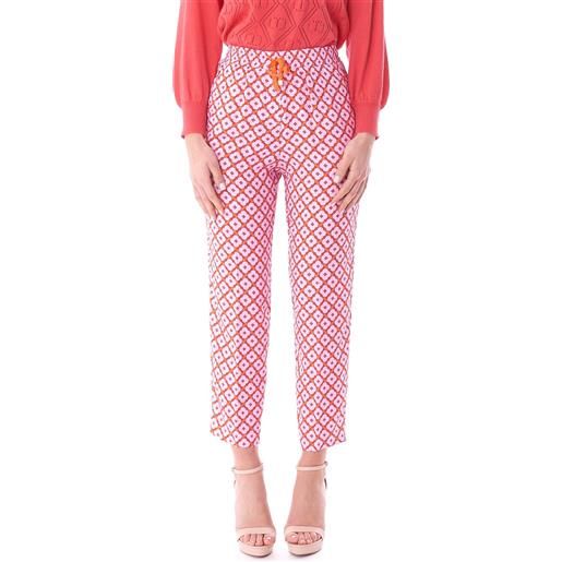 LUCKYLU pantalone jogger stampato LUCKYLU, colore corallo