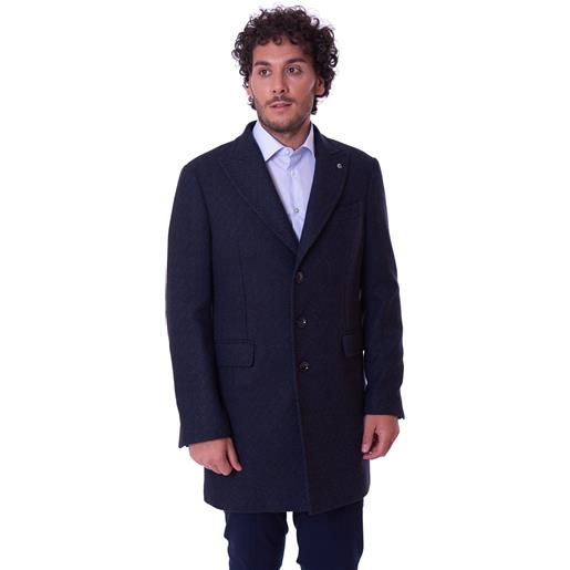 Domenico Tagliente cappotto monopetto a lancia, colore blu