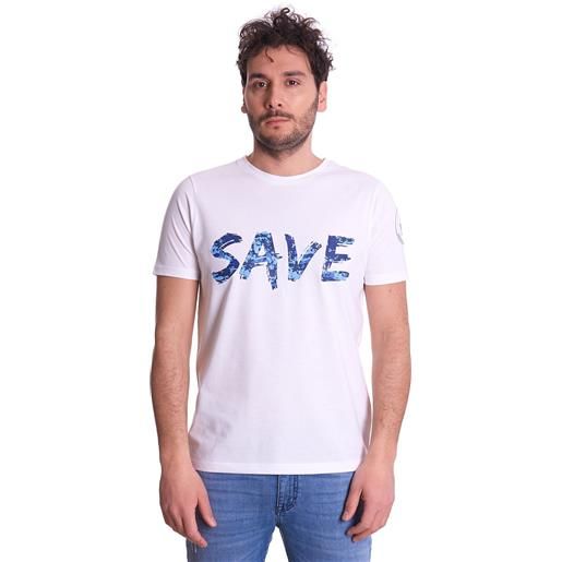 SAVE THE DUCK t-shirt SAVE THE DUCK slim fit stampa camouflage, colore bianco