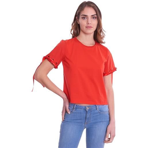 LUCKYLU t-shirt LUCKYLU con applicazioni in raso, colore rosso