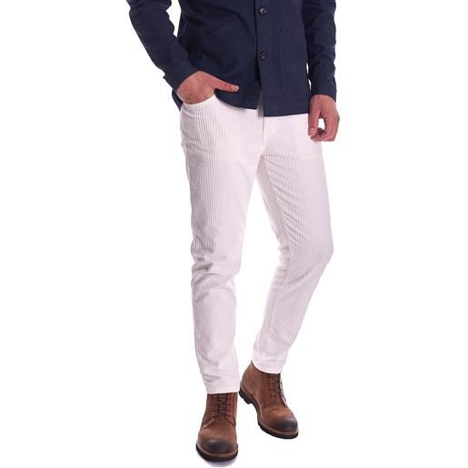 Teleria Zed pantalone in velluto teleria zed mark bianco, colore bianco