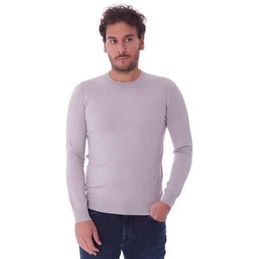 Trussardi Jeans maglia trussardi girocollo elasticizzata, colore grigio