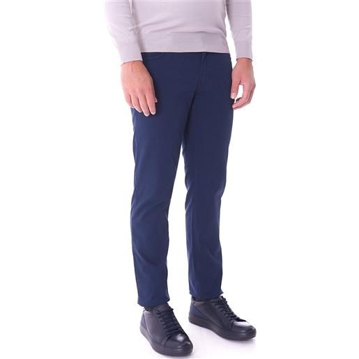 Trussardi Jeans pantalone 370 close trussardi piquet stretch, colore blu