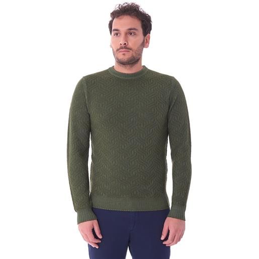 HERITAGE maglione HERITAGE opertato in lana merino, colore verde