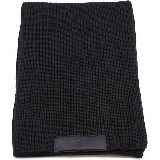 Trussardi Jeans sciarpa trussardi con logo ricamato, colore nero