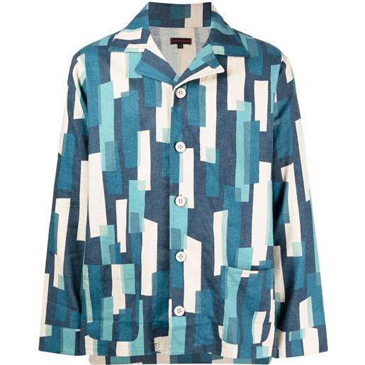 CLOT camicia con stampa geometrica - blu