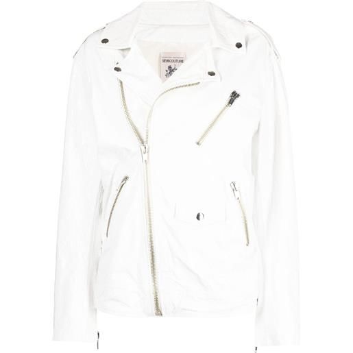 Semicouture giacca con zip - bianco
