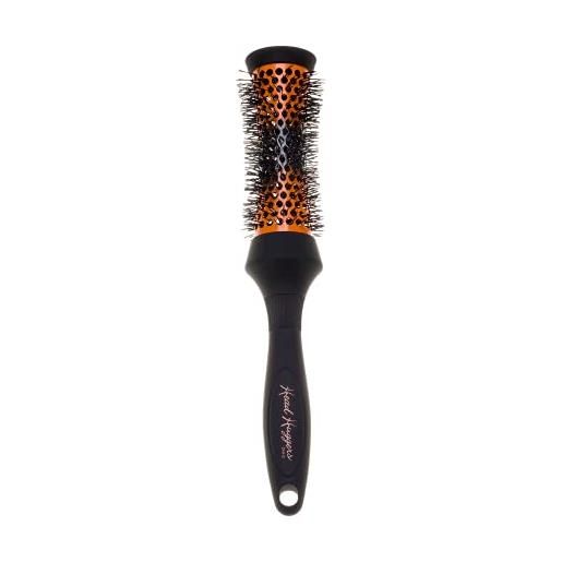 Denman (small) thermo ceramic hourglass hot curl brush - hair curling brush for blow-drying, straightening, defined curls, volume & root-lift - orange & black, (dhh2)