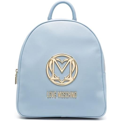 Love Moschino zaino con placca logo medio - blu