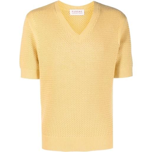 FURSAC maglione con scollo a v - giallo