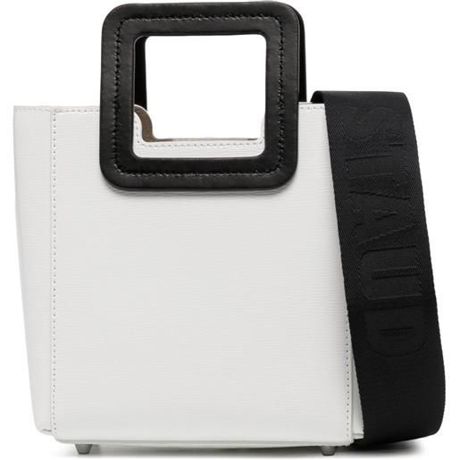 STAUD borsa tote shirley mini con design color-block - bianco