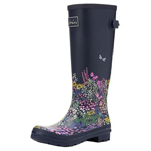 Joules stampa welly, stivali ad altezza ginocchio donna, navy ditsy, 36 eu