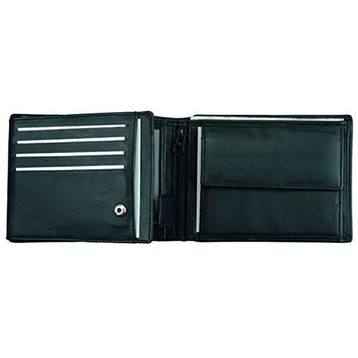 ALASSIO portafoglio orizzontale in nappa, 12 x 9 x 2 cm, colore: nero