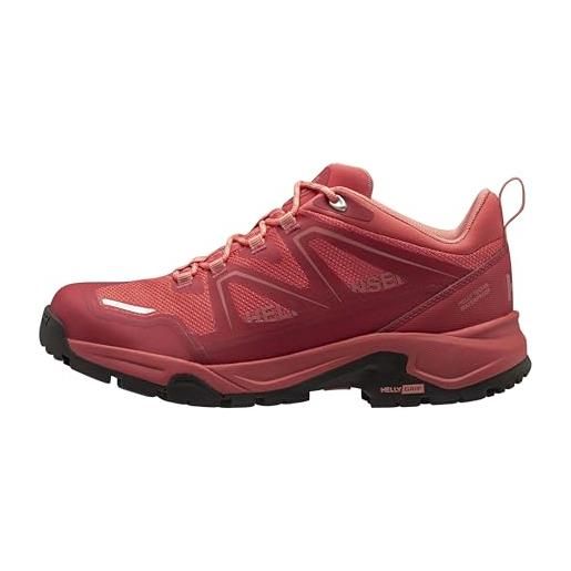 Helly Hansen w cascata basso ht, scarpe e scarpe da trekking donna, tramonto rosa papavero rosso, 42 eu