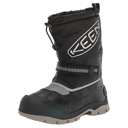 KEEN snow troll impermeabile, stivali da neve unisex-bambini e ragazzi, nero argento, 32 eu