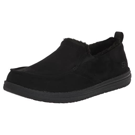 Skechers melson willmore, pantofole uomo, microfibra nera, 40 eu