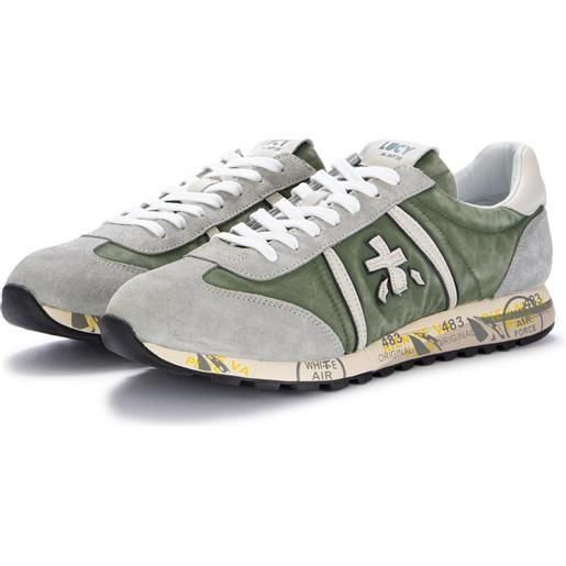 PREMIATA | sneakers pelle scamosciata lucy verde grigio