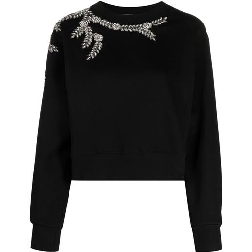 SANDRO maglione con decorazione di cristalli - nero