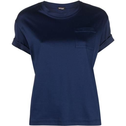 Kiton t-shirt con taschino - blu