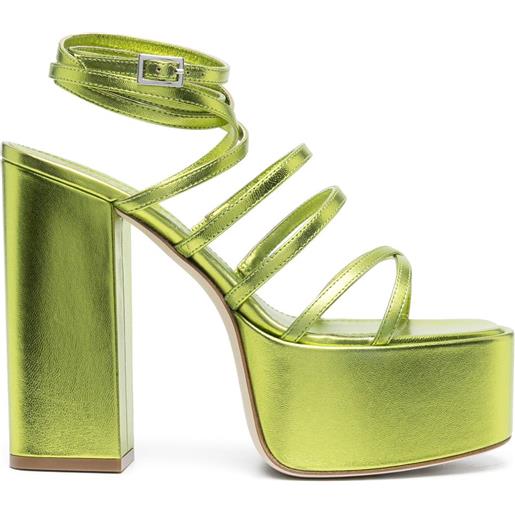 Paris Texas sandali con plateau melena 135mm - verde