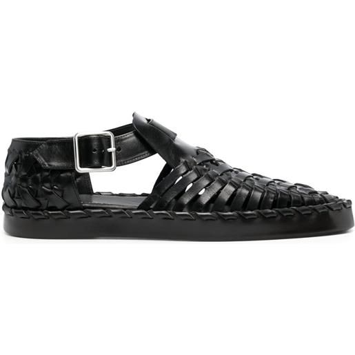 Jil Sander sandali con suola piatta - nero