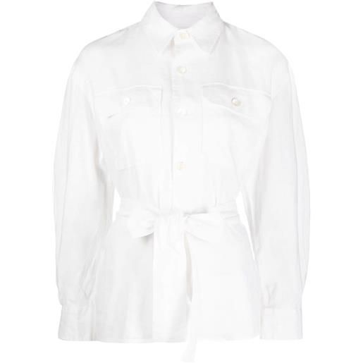 Polo Ralph Lauren camicia con cintura - bianco