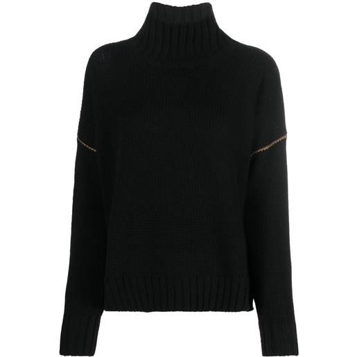 Woolrich maglione con dettagli a contrasto - nero