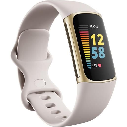 FITBIT charge 5 smartband orologio fitness rilevamento attività colore cassa oro colore cinturino bianco - 421glwt