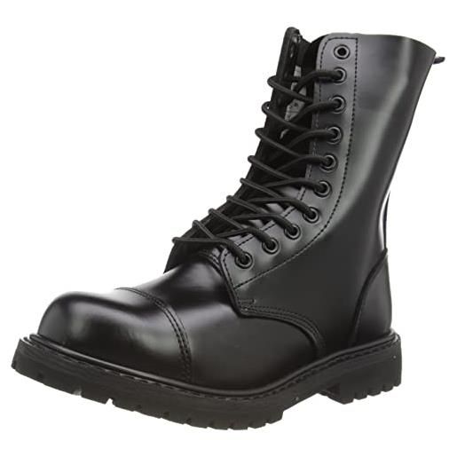 Mil-Tec miltec boots 10 fori 'invader', stivali a metà polpaccio unisex-adulto, nero, taglia unica