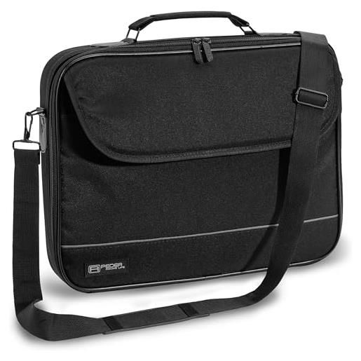 PEDEA borsa per pc portatile fair borsa per notebook fino a 17,3 pollici (43,9 cm) borsa con tracolla, nero