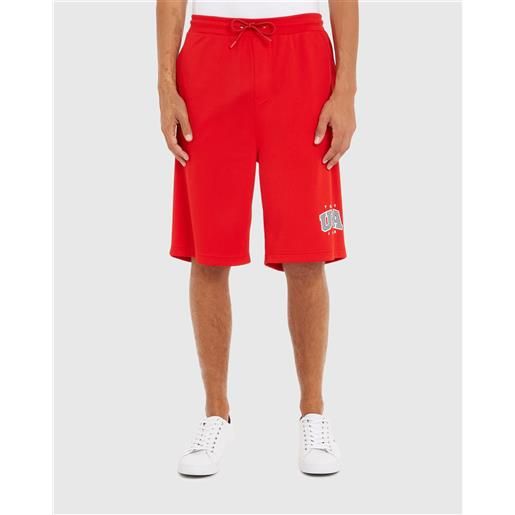 Tommy Hilfiger shorts baggy fit stile basket con logo rosso uomo