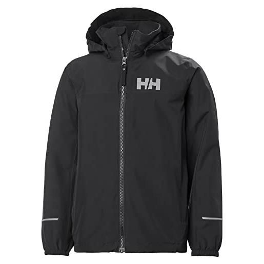Helly Hansen unisex bambini junior juell rain jacket, nero, 152/12