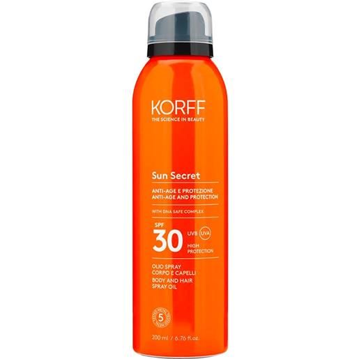 Korff linea sun secret spray corpo e capelli spf 30 200 ml